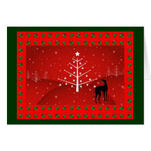 Windhund im Weihnachtsglühen Grußkarte