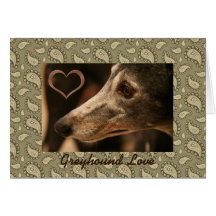 Windhund-Paisley-Liebe Grußkarten