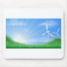 Windkraftanlagelandschaftsillustration Mousepads