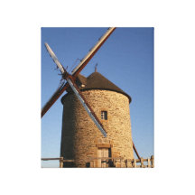 Windmühle von Moidrey, Normandie, Frankreich Gespannter Galerie Druck