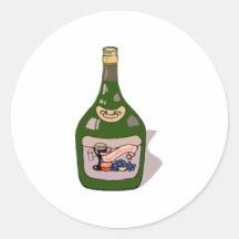 Wine Bottle Round Stickers