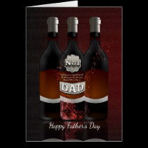Wine Bottles Father's Day Greeting Card No 1 Dad karten