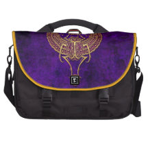 Winged Egyptian Scarab Beetle with Ankh - purple Laptop Commuter Bag