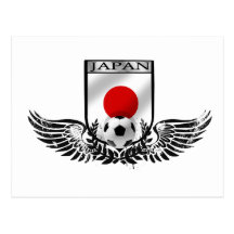 Winged Emblem-Schild Japans Fußball Postkarten