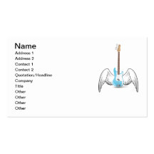 Winged Gitarre Visitenkarten Vorlage