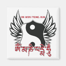 Winged Yin Yang Beschwörungsformel Kühlschrankmagnet