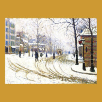 Winter auf Boulevard de Clichy, Frankreich poster