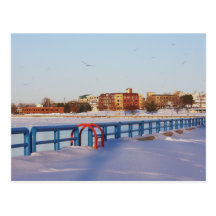 WINTER IM STADTZENTRUM GELEGEN, GROSSARTIGER HAFEN POSTKARTE