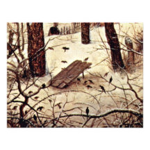 Winter-Landschaft mit Skatern und Vogel-Falle Sond Individuelle Ankündigungskarte