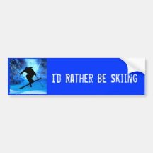 Winter-Landschaft und Freistil-Skifahrer Autoaufkleber