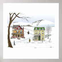 Winter-Nachbarschaft Plakate