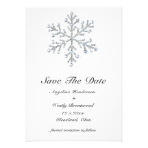 Winter-Schneeflocke Save the Date Personalisierte Ankündigung