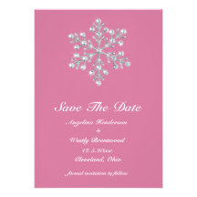 Winter-Schneeflocke Save the Date Individuelle Ankündigskarten