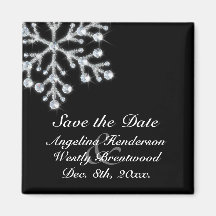 Winter-Schneeflocke-Save the Date Magnet Kühlschrankmagnete