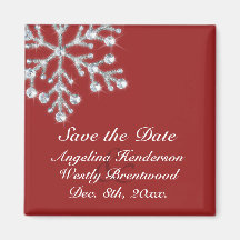 Winter-Schneeflocke-Save the Date Magnet Magnete