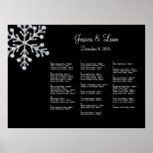 Winter-Schneeflocke-Sitzplatz-Diagramm Poster