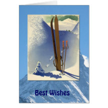Winter-Sport - Vintage Skiszene Karte