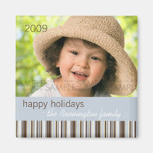 Winter-Streifen:: Weihnachtsfoto-Magnet Kühlschrankmagnet