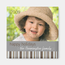 Winter-Streifen:: Weihnachtsfoto-Magnet