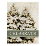 Winterevergreens-Vintages Weihnachten Postkarte