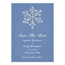 Winterliche Kristallschneeflocke Save the Date Personalisierte Ankündigungen