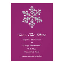 Winterliche Magenta Save the Date Individuelle Einladungskarte