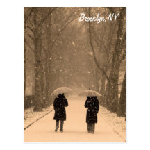 Winterliche Weg-Brooklyn-Postkarte