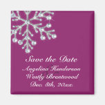 Winterlicher Magenta-Save the Date Magnet Kühlschrankmagnete