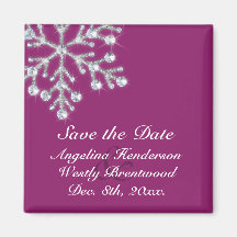 Winterlicher Magenta-Save the Date Magnet Kühlschrankmagnete