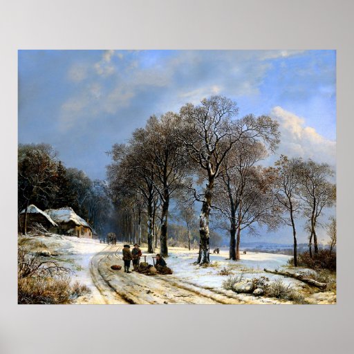 Winterschneeszene Posterdrucke
