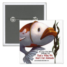 Wir essen nicht Tier-Fisch-Knopf Button