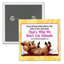 Wir essen nicht Tier-Schwein-Knopf Anstecknadelbutton