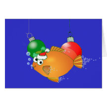Wir fischen Sie frohen Weihnachten! Grußkarten