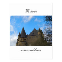 Wir haben eine neue Adresse Postkarte