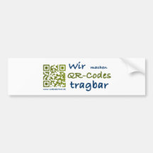 wir machen qr-codes tragbar auto sticker