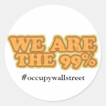 Wir sind die 99% - besetzen Sie Wallstreet Runder Aufkleber