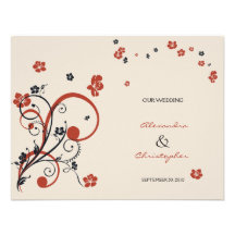 Wirbel u. Blumen-elegante Hochzeits-Mitteilung Personalisierte Ankündigungskarten