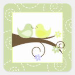 Wirbler Aufkleber der Vogel-Grün-Liebe-Vogel-Hochz