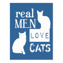 Wirkliche Mann-Liebe-Katzen (verfügbar in allen Fa Postkarten