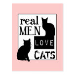 Wirkliche Mann-Liebe-Katzen (verfügbar in allen Fa Postkarte
