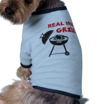 Wirklicher Mann-Grill Hunde-t-shirt
