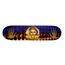 Wirkliches Feuer Barry-Schädels und Flammen-Skateb Skateboard Deck