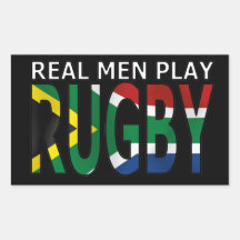 Wirkliches Mannspiel Rugby Südafrika Rechrteckaufkleber