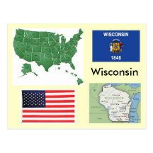 Wisconsin, USA Postkarte