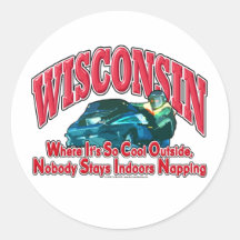 WisconsinSnowmobile Runder Sticker