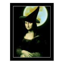 Witchy Frau Mona Lisa Postkarte