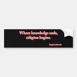Wo Wissen beendet, fängt Religion an Autoaufkleber