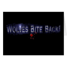 Wolf-Biss-Rückseiten-blutige Gruß-Karte
