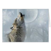 Wolf-blauer Mond Karte