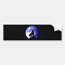 Wolf, der am Mond heult Autosticker